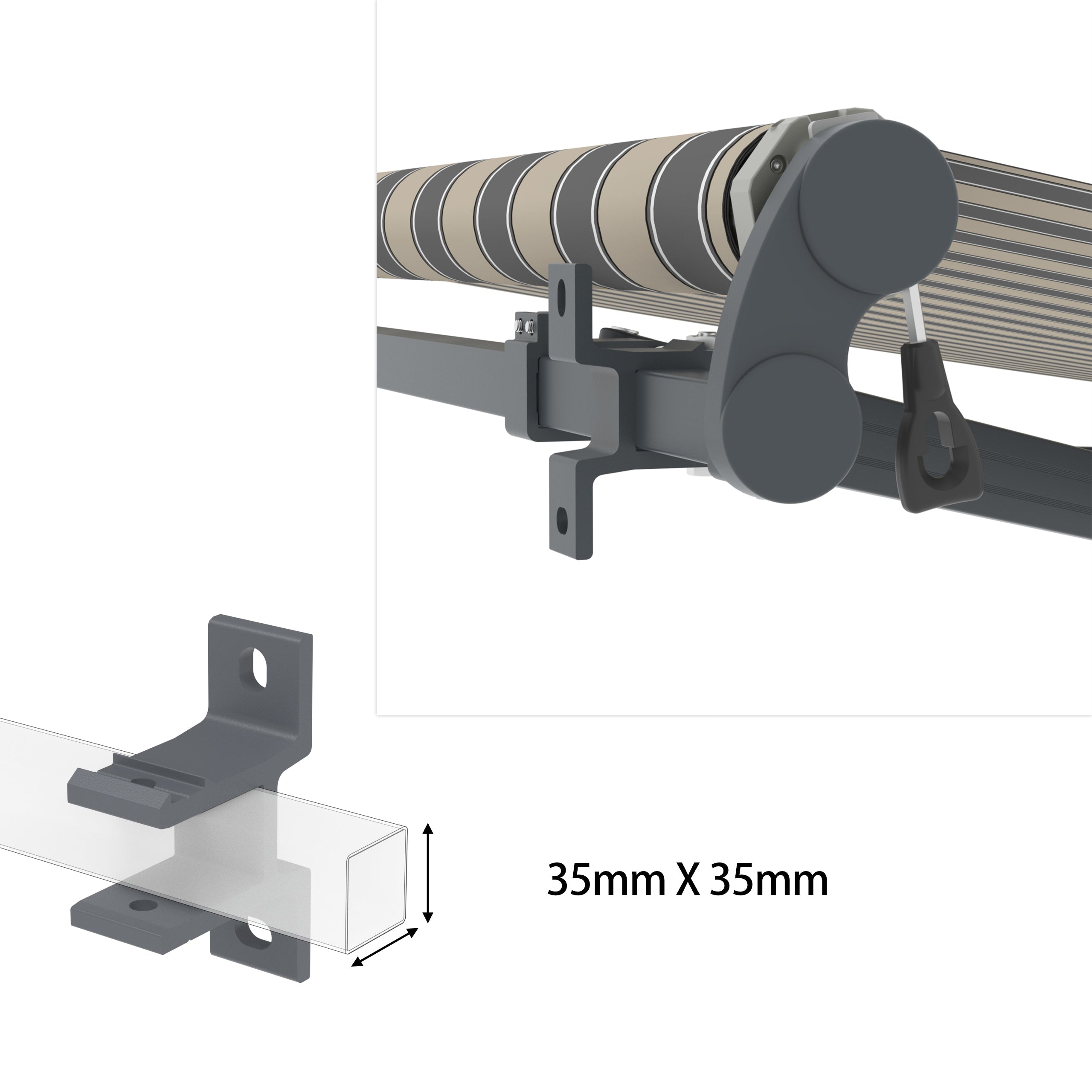 Markisen Wandhalterung aus Aluminium 35mm & 40mm