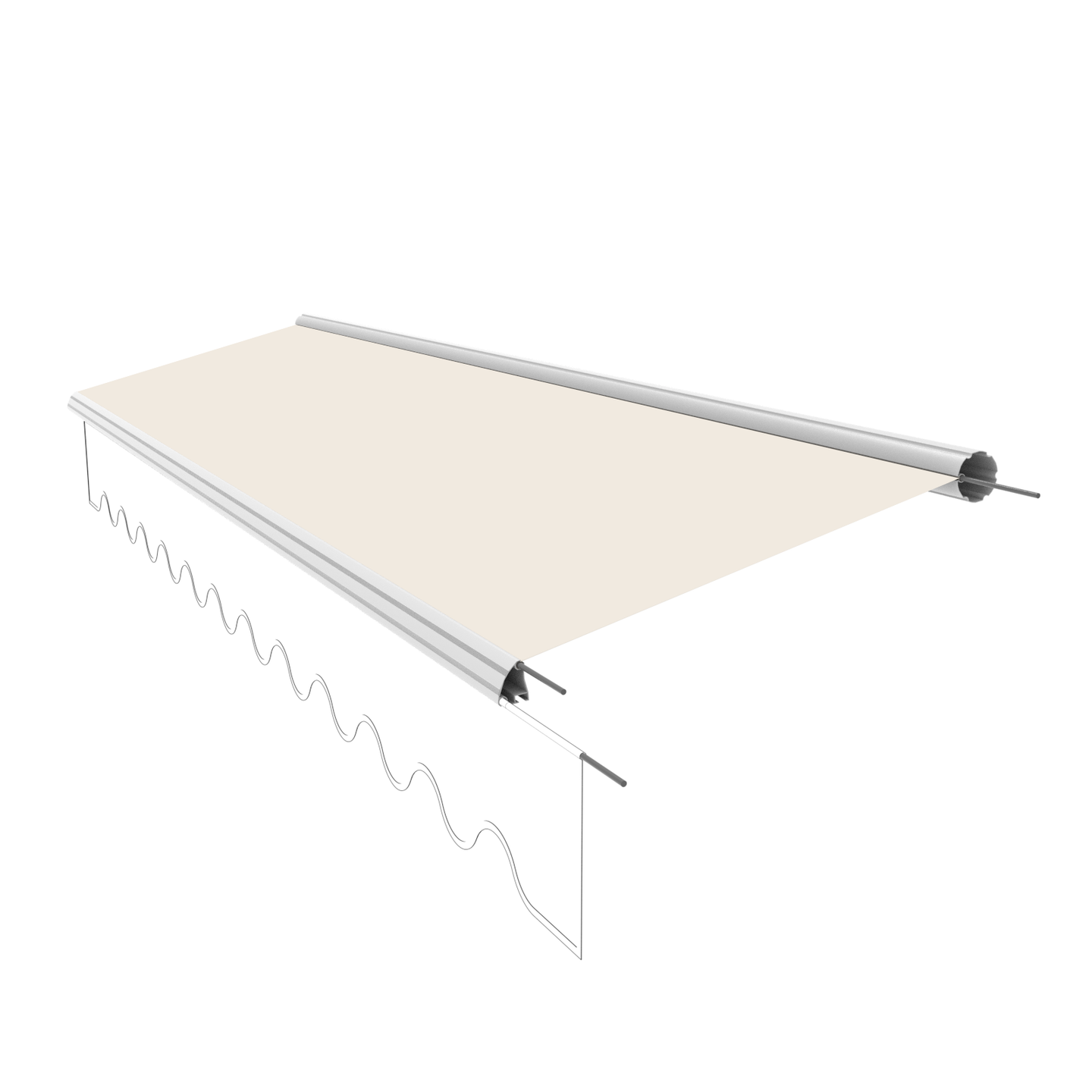Markisentuch Ersatzstoff ohne Volant – 3x2 m, PU-beschichtet, 280 g/m² - Vana Deutschland