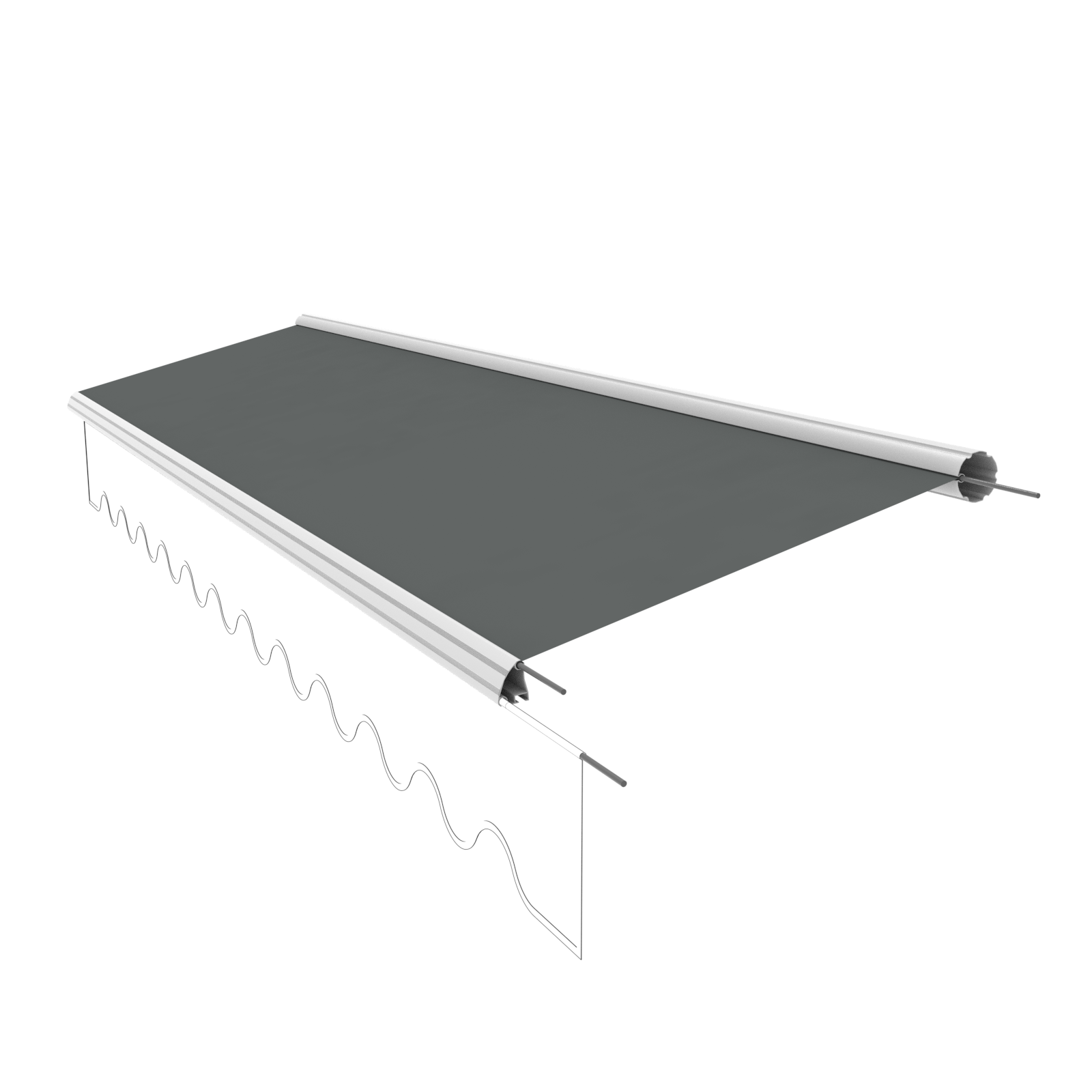 Markisentuch Ersatzstoff ohne Volant – 4,5x3 m, PU-beschichtet, 280 g/m² - Vana Deutschland Sunavo