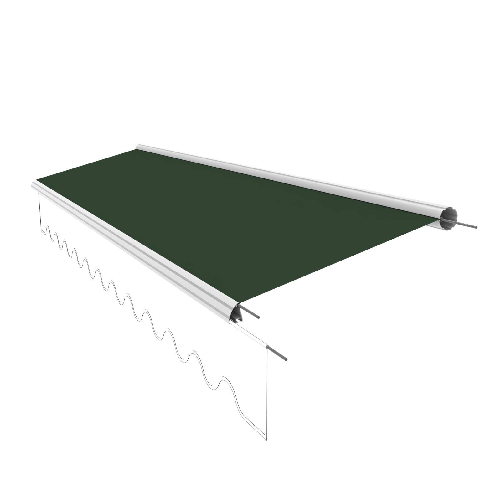 Markisentuch Ersatzstoff ohne Volant – 3x2 m, PU-beschichtet, 280 g/m² - Vana Deutschland Sunavo