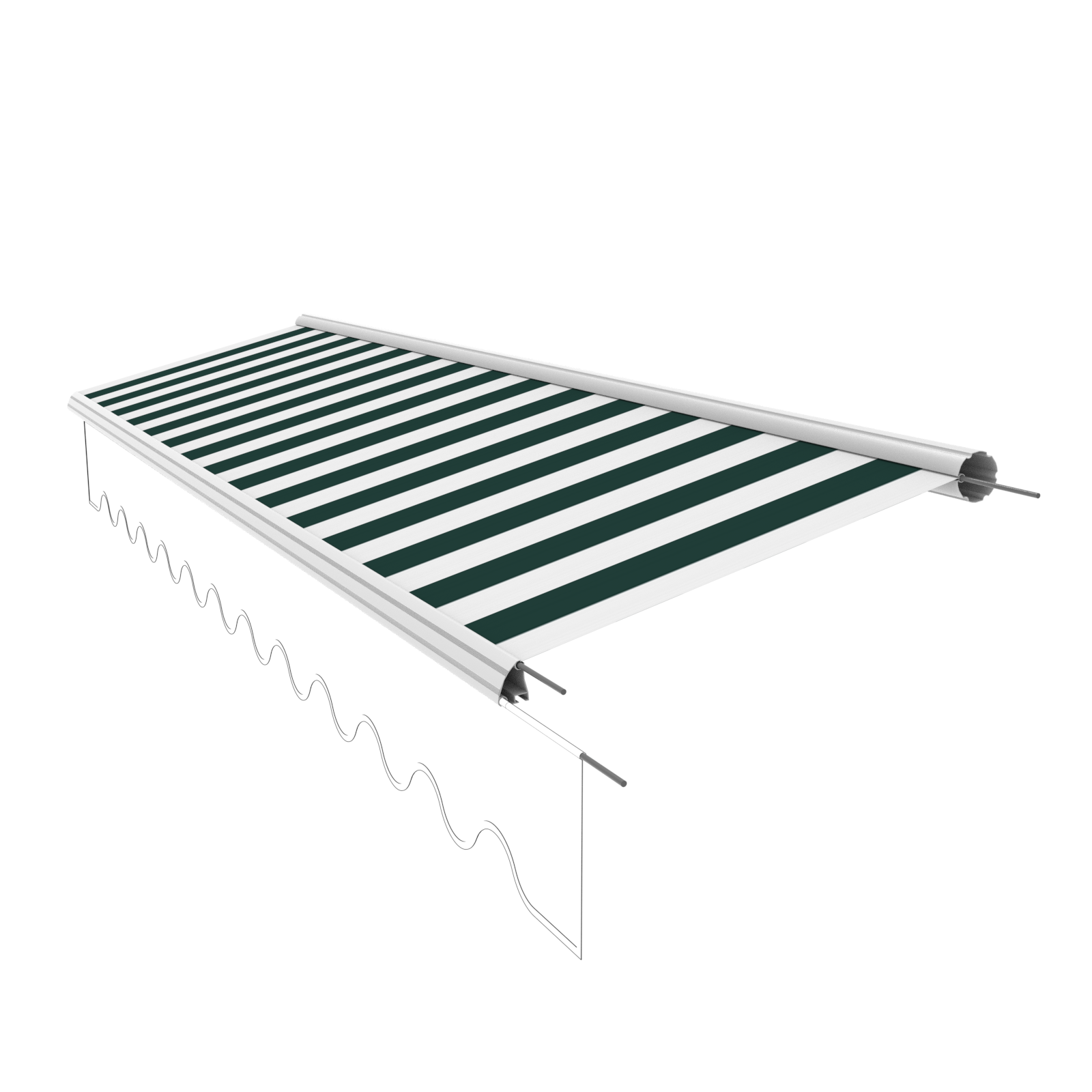 Markisentuch Ersatzstoff ohne Volant – 4x3 m, PU-beschichtet, 280 g/m² - Vana Deutschland Sunavo