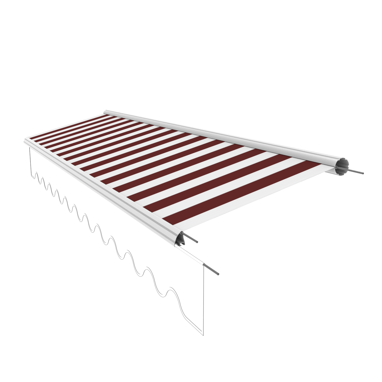 Markisentuch Ersatzstoff ohne Volant – 4x3 m, PU-beschichtet, 280 g/m² - Vana Deutschland Sunavo