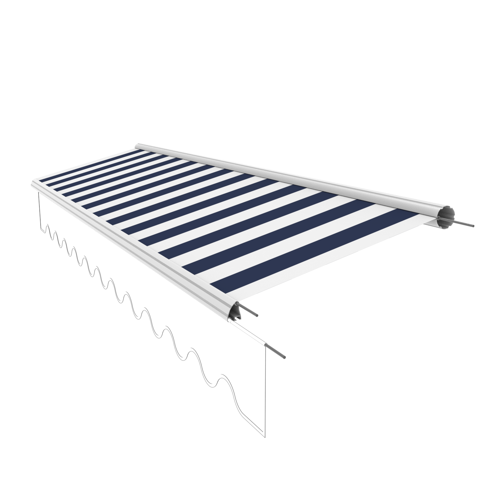 Markisentuch Ersatzstoff ohne Volant – 3x2 m, PU-beschichtet, 280 g/m² - Vana Deutschland Sunavo