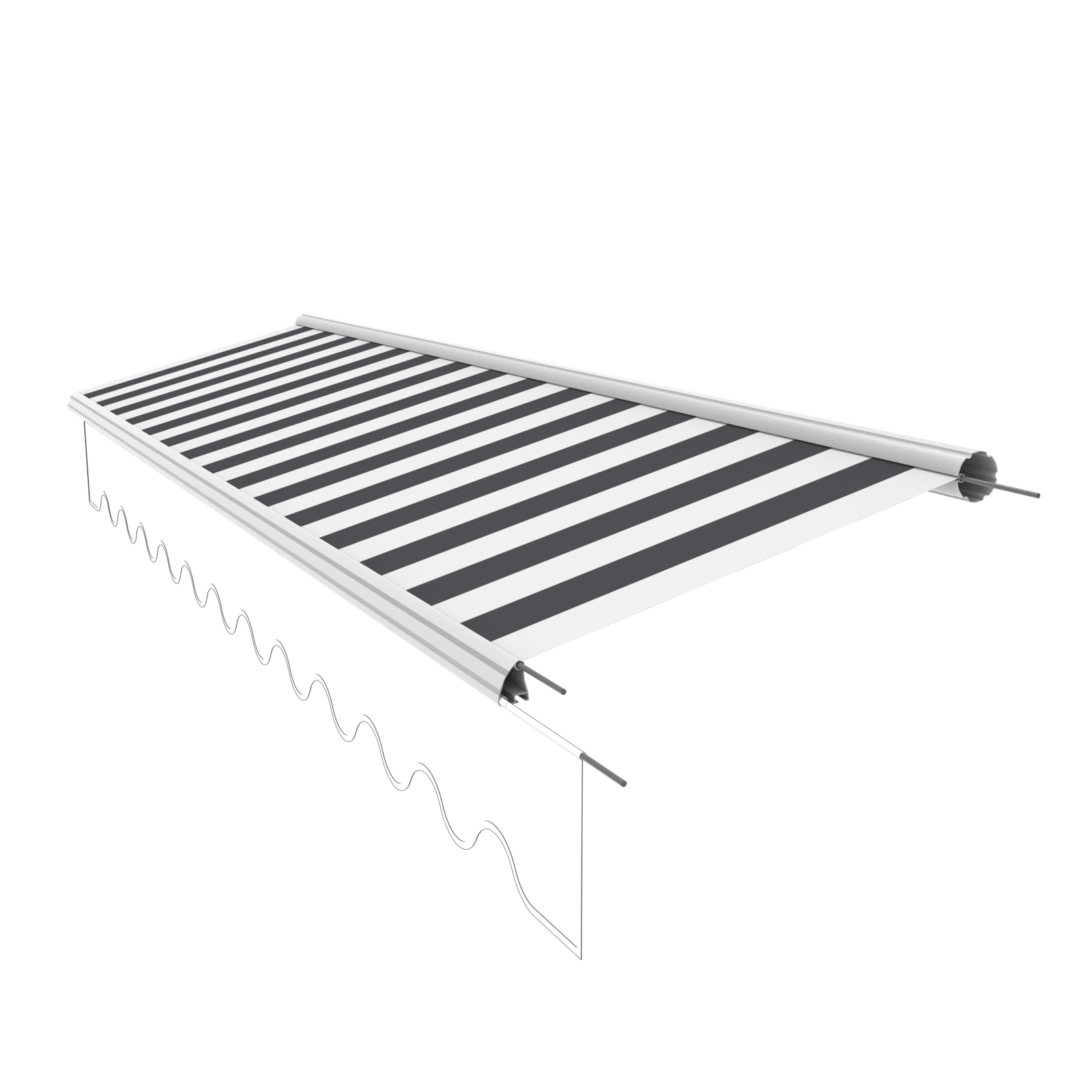 Markisentuch Ersatzstoff ohne Volant – 3x2,5 m, PU-beschichtet, 280 g/m² - Vana Deutschland Sunavo