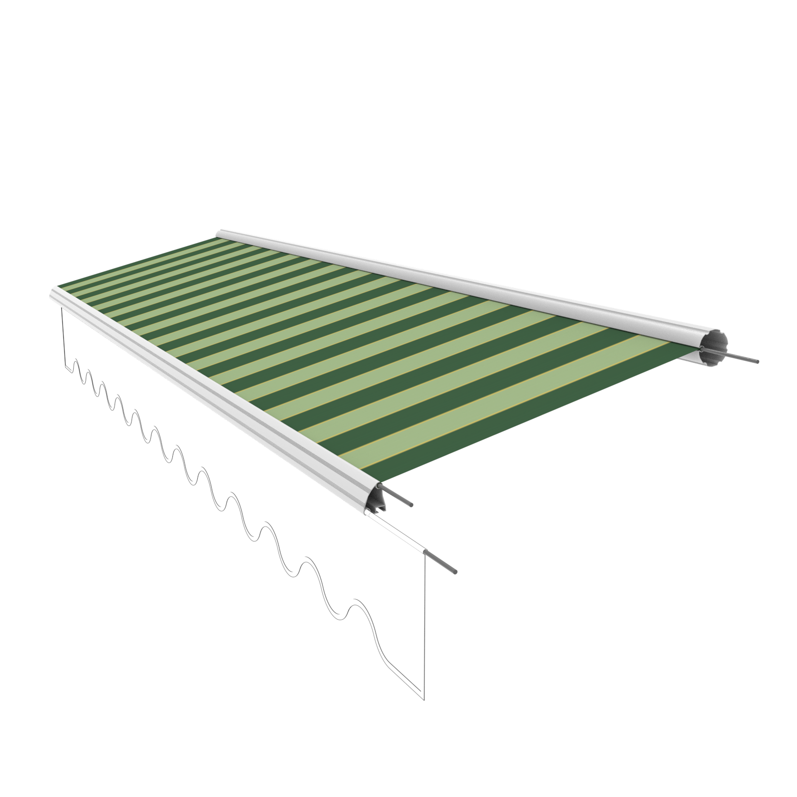 Markisentuch Ersatzstoff ohne Volant 4,5x3 m