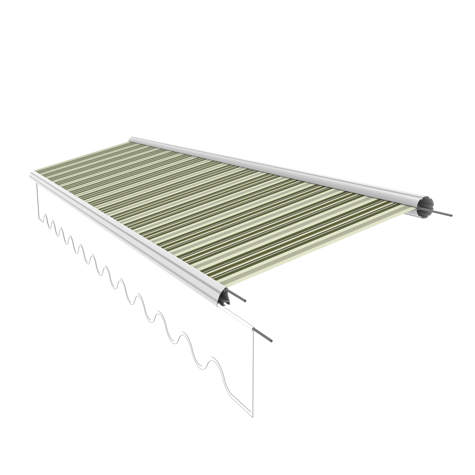 Markisentuch Ersatzstoff ohne Volant 3x2 m