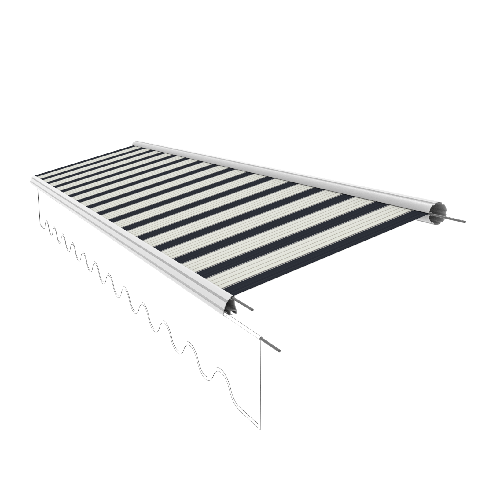 Markisentuch Ersatzstoff ohne Volant – 3,5x3 m, PU-beschichtet, 280 g/m² - Vana Deutschland Sunavo