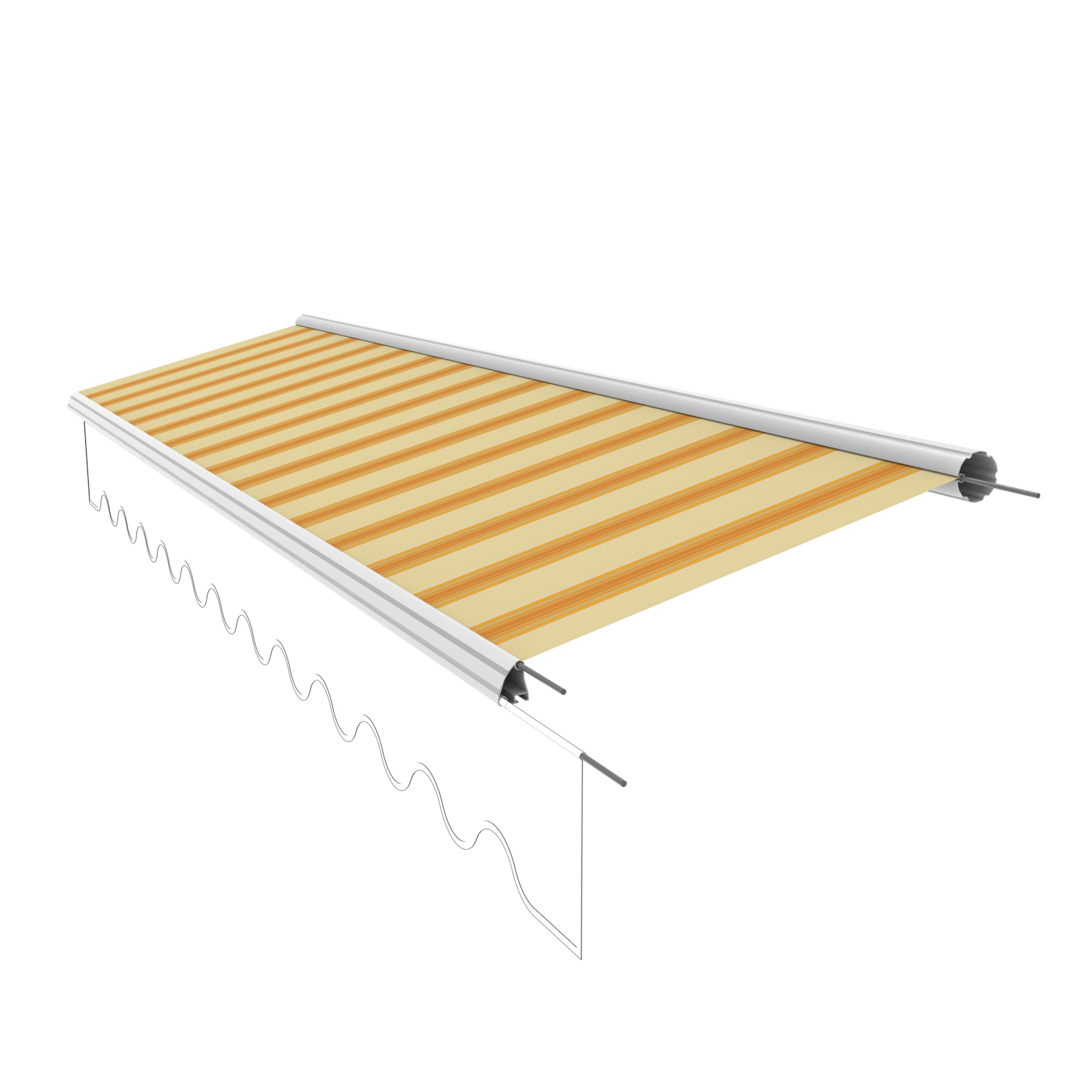Markisentuch Ersatzstoff ohne Volant 3x2 m