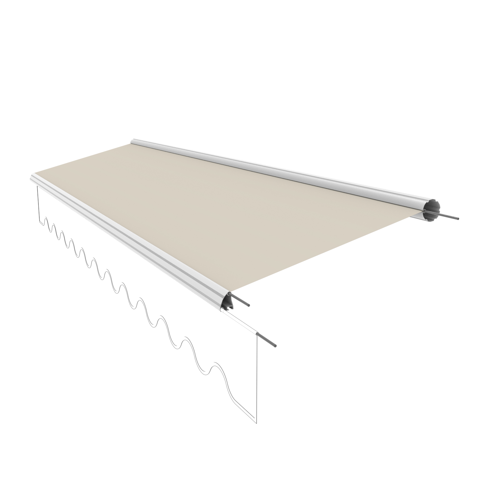 Markisentuch Ersatzstoff ohne Volant – 6x3,5 m, PU-beschichtet, 280 g/m² - Vana Deutschland Sunavo