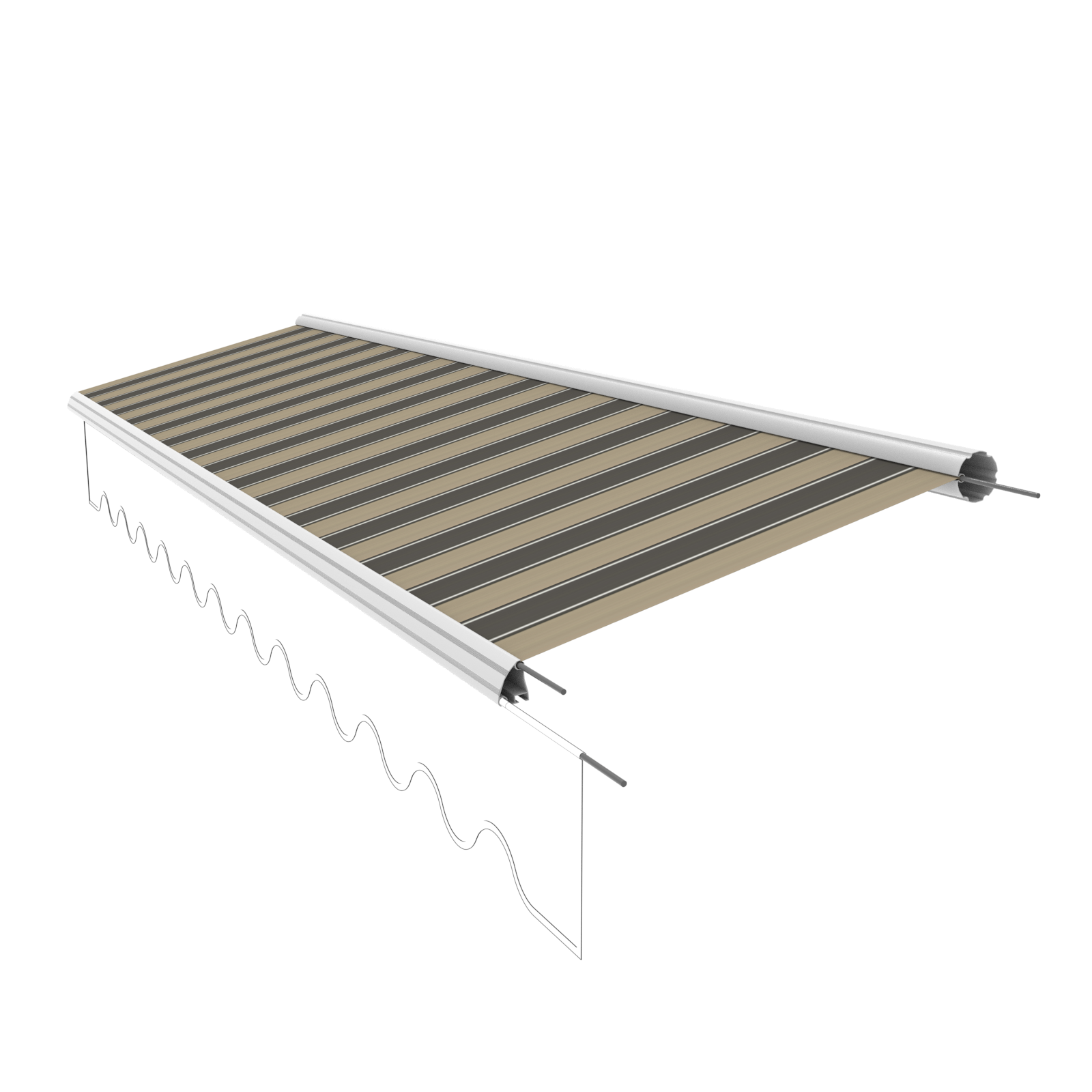 Markisentuch Ersatzstoff ohne Volant – 5x3,5 m, PU-beschichtet, 280 g/m² - Vana Deutschland Sunavo