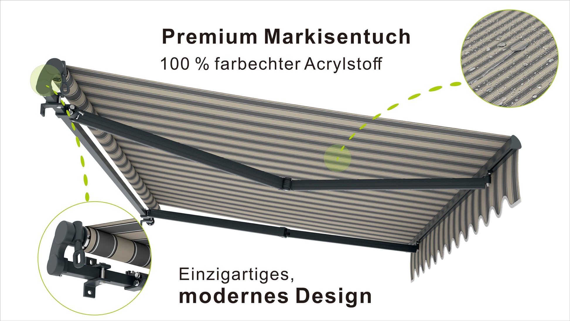 VANA Gelenkarmmarkise 3x2,5 m Handkurbel SP1105 - Vana Deutschland Sunavo