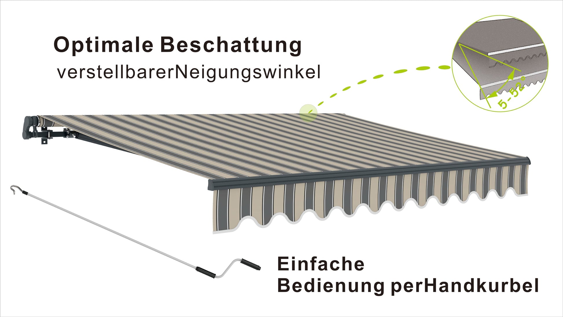VANA Gelenkarmmarkise 3x2,5 m Handkurbel SP1105 - Vana Deutschland Sunavo