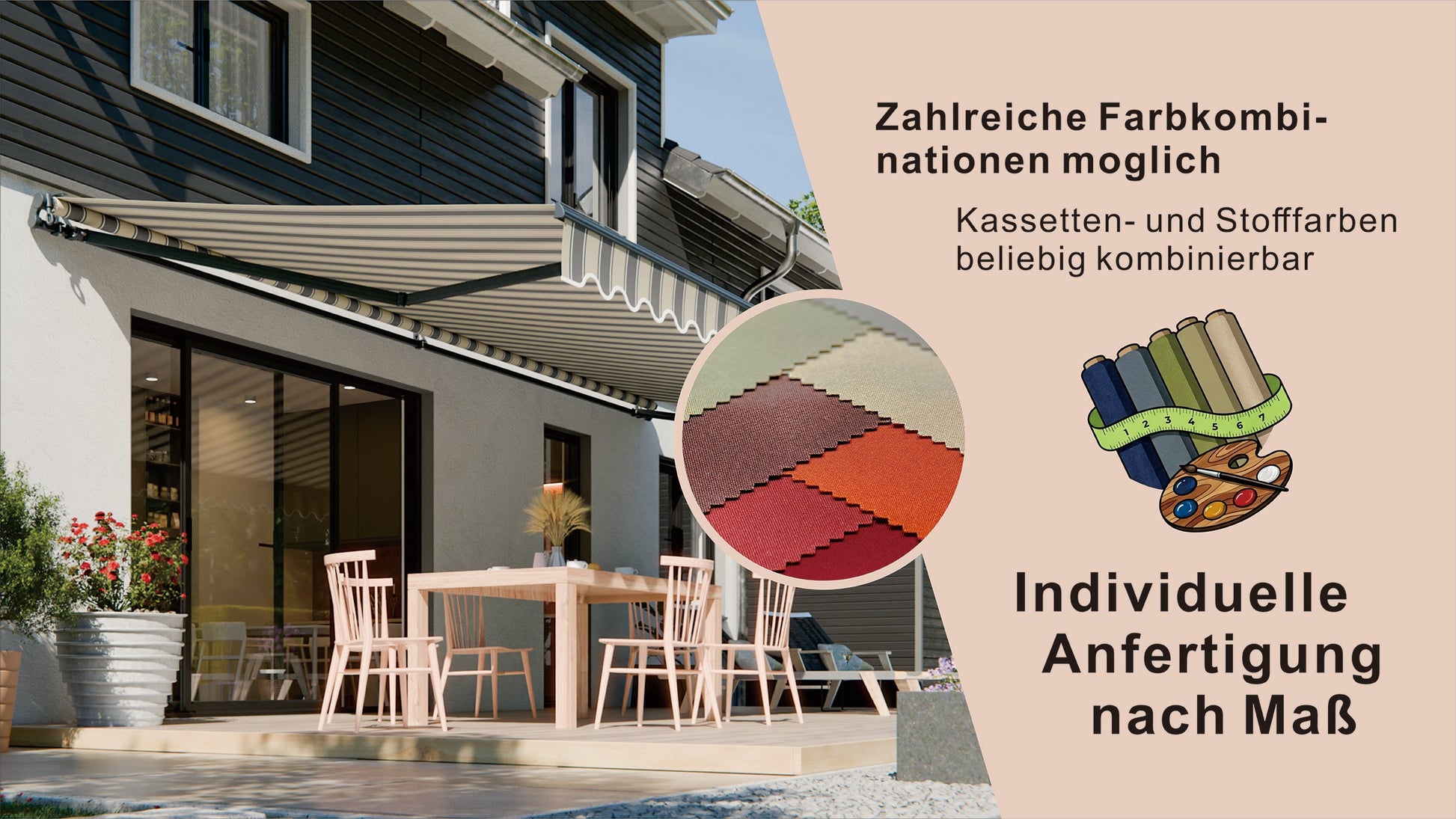 VANA Gelenkarmmarkise 3x2,5 m Handkurbel SP1105 - Vana Deutschland Sunavo
