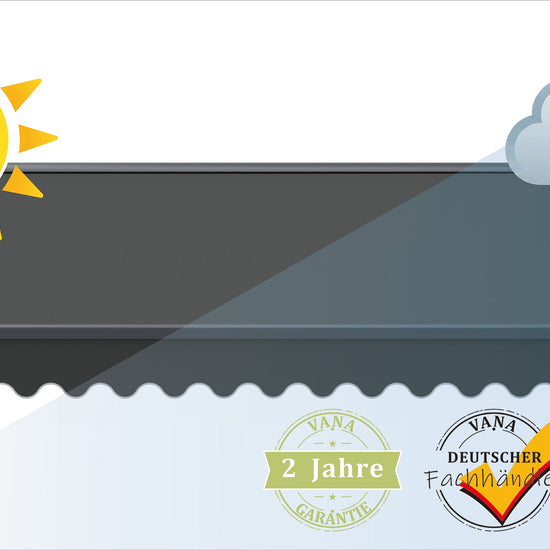 VANA Elektrische Halbkassettenmarkise Anthrazit LED & Motor SP1201EMLA - Vana Deutschland Sunavo