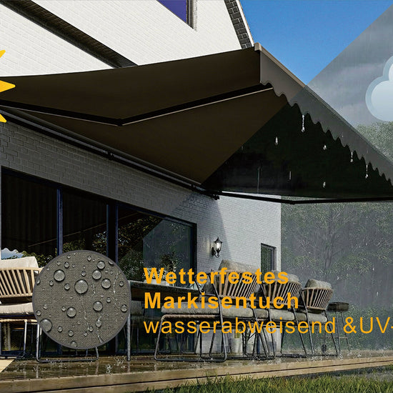 VANA Elektrische Halbkassettenmarkise Anthrazit LED & Motor SP1201EMLA - Vana Deutschland Sunavo