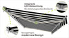VANA Elektrische Halbkassettenmarkise Weiß LED & Motor SP1201EMLW - Vana Deutschland Sunavo
