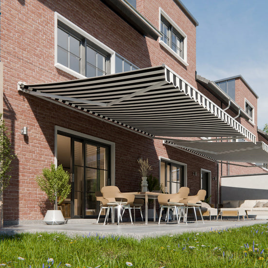 VANA Elektrische Halbkassettenmarkise Weiß LED & Motor SP1201EMLW - Vana Deutschland Sunavo