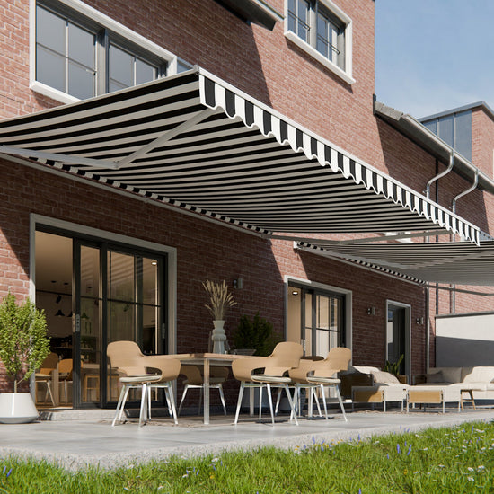 VANA Elektrische Halbkassettenmarkise Weiß LED & Motor SP1201EMLW - Vana Deutschland Sunavo