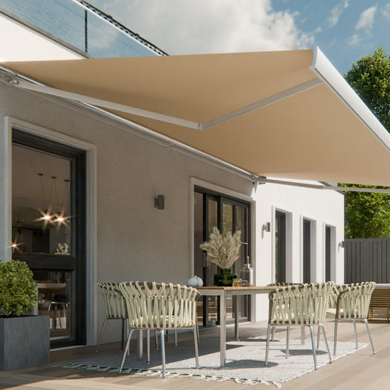 VANA Elektrische Vollkassettenmarkise 4x3 m Beige inkl. LED & Motor 1307EML - Vana Deutschland Sunavo