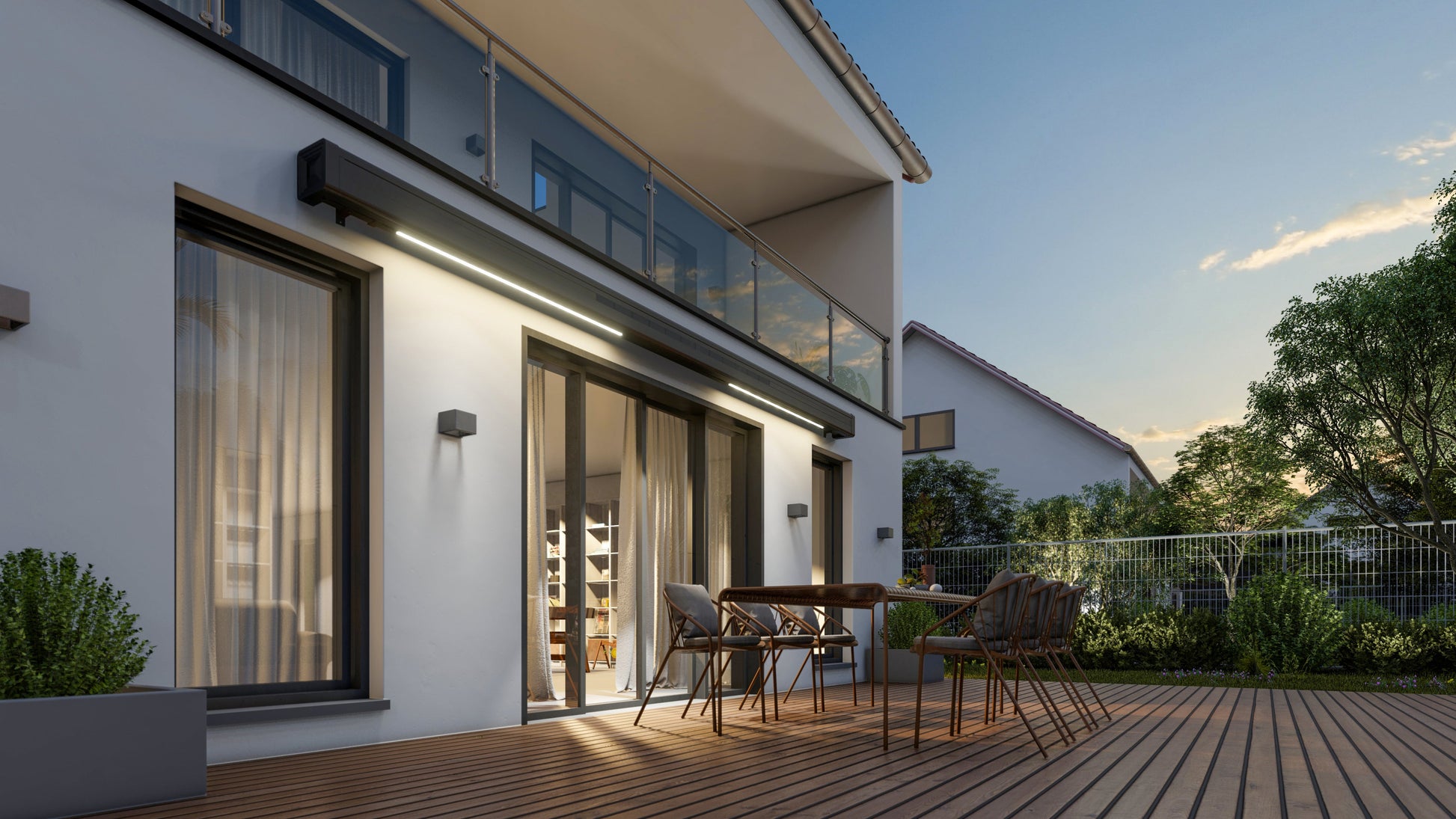 VANA Elektrische Solar-Vollkassettenmarkise Hellgrau RAL 7004 inkl. LED & Motor SP1308EMSL - Vana Deutschland Sunavo