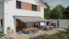 VANA Elektrische Solar-Vollkassettenmarkise Hellgrau RAL 7004 inkl. LED & Motor SP1308EMSL - Vana Deutschland Sunavo