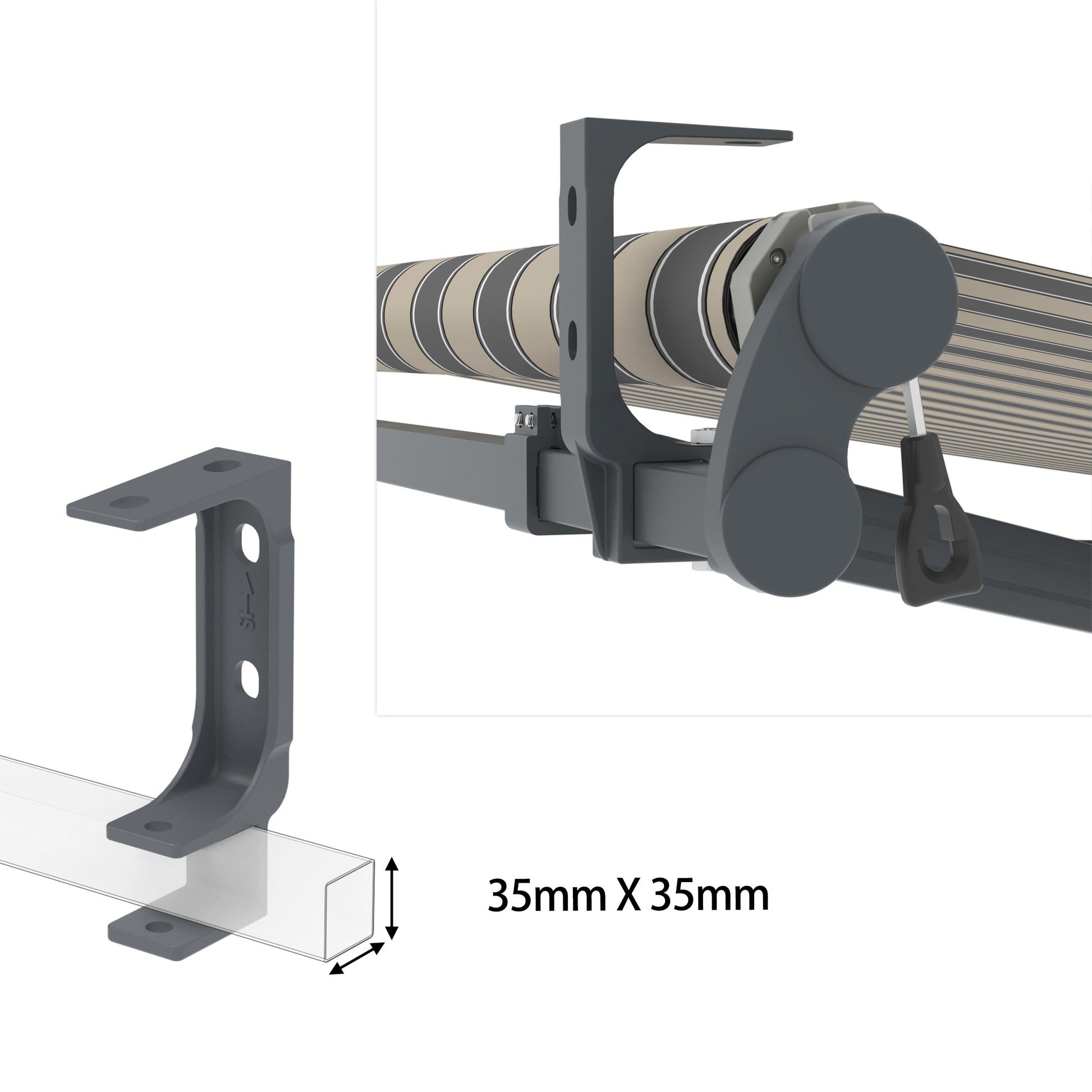 VANA Stahl Kombi-Halterung SPP059 – Wand- & Deckenmontage für Markisen (35mm / 40mm) - Vana Deutschland Sunavo