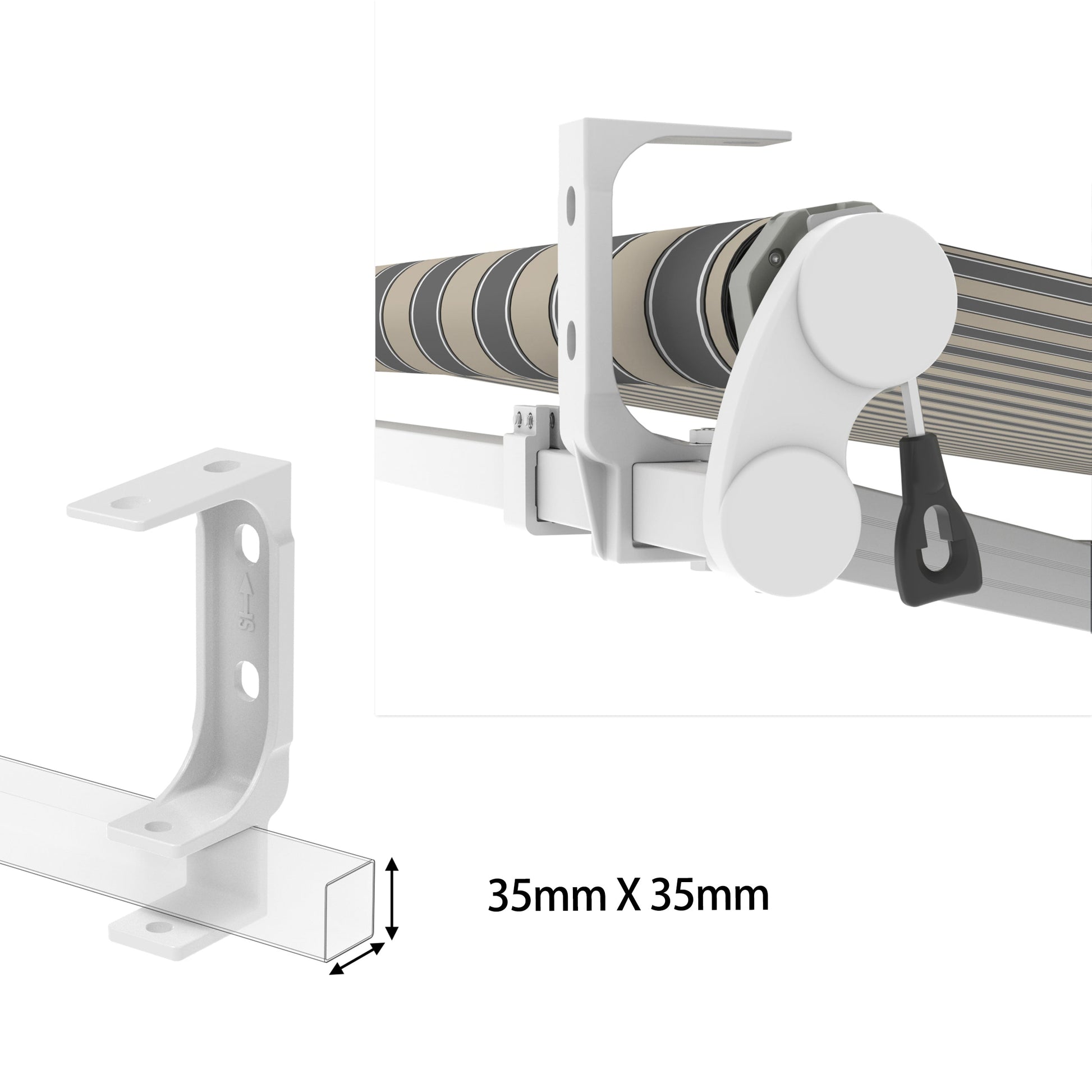 VANA Stahl Kombi-Halterung SPP059 – Wand- & Deckenmontage für Markisen (35mm / 40mm) - Vana Deutschland Sunavo