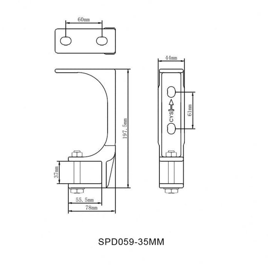 VANA Stahl Kombi-Halterung SPP059 – Wand- & Deckenmontage für Markisen (35mm / 40mm) - Vana Deutschland Sunavo
