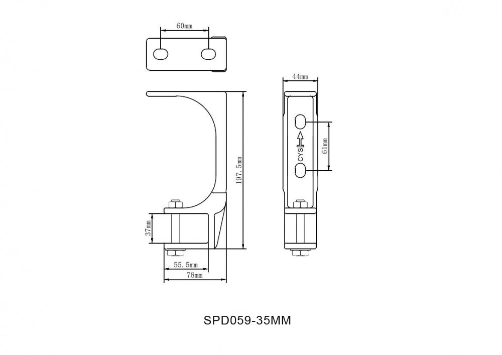 VANA Stahl Kombi-Halterung SPP059 – Wand- & Deckenmontage für Markisen (35mm / 40mm) - Vana Deutschland Sunavo