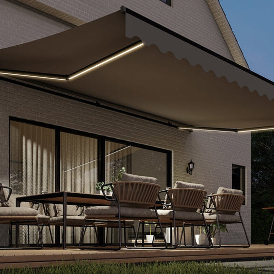 VANA Elektrische Halbkassettenmarkise Anthrazit LED & Motor SP1201EMLA - Vana Deutschland Sunavo