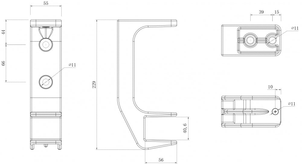 Alu Kombi-Halterung SPP059A 40mm, Wand- & Deckenmontage für Markisen - Vana Deutschland Sunavo