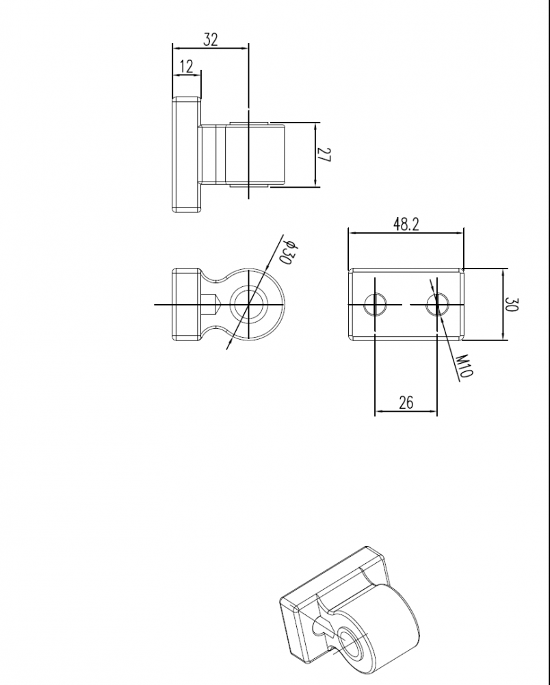 Armschulter Komponente Gelenkarmmarkise B35mm - Vana Deutschland Sunavo