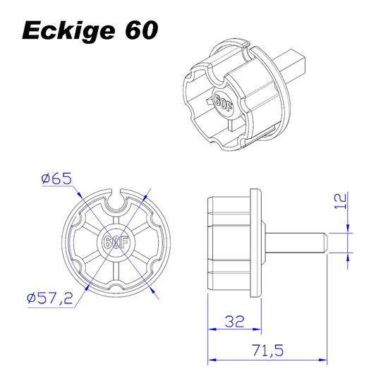 Markisenkapsel Wellenkapsel Eckige Tuchrolle Achse 60 70 80 mm - Vana Deutschland Sunavo