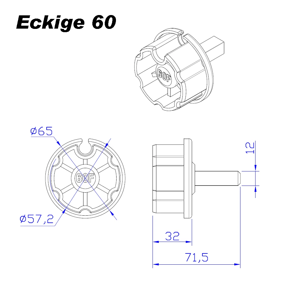 Markisenkapsel Wellenkapsel Eckige Tuchrolle Achse 60 70 80 mm - Vana Deutschland Sunavo