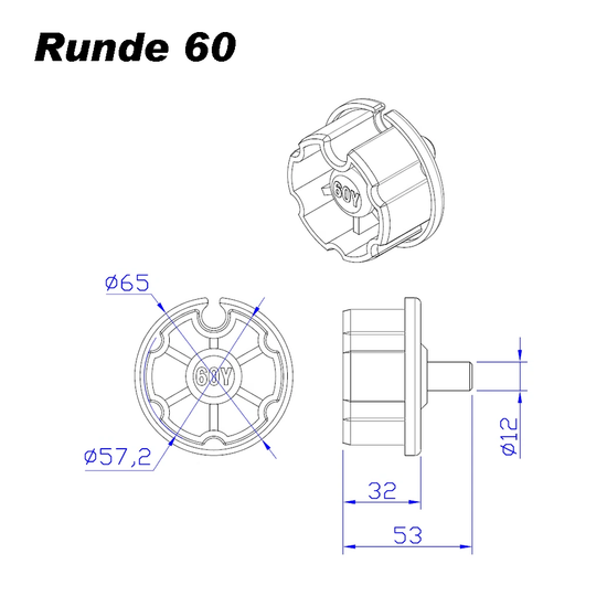 Markisenkapsel Wellenkapsel Runde Tuchrolle Achse 60 70 80 mm - Vana Deutschland Sunavo